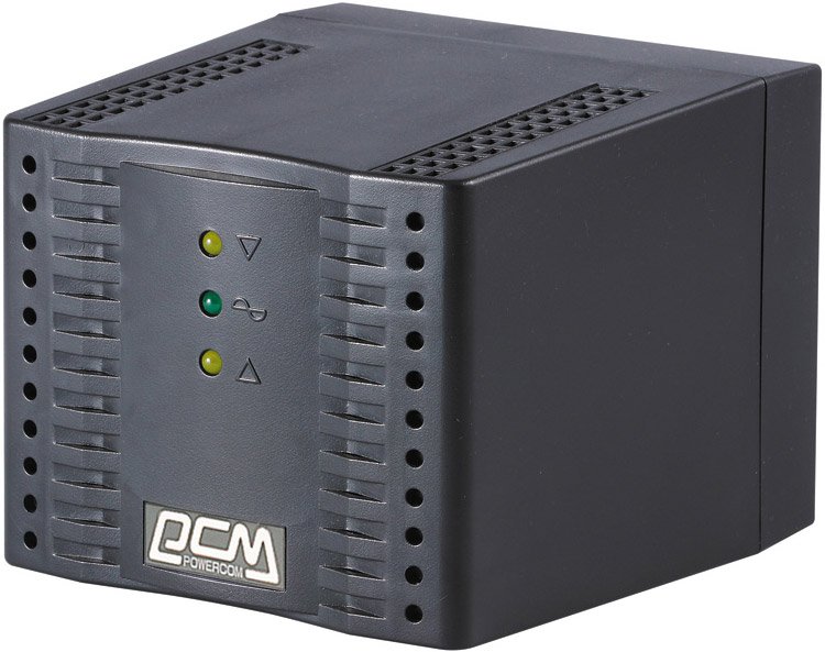 Стабилизатор PowerCom Tap-Change TCA-1200 черный, 1200VA (4xSchuko)