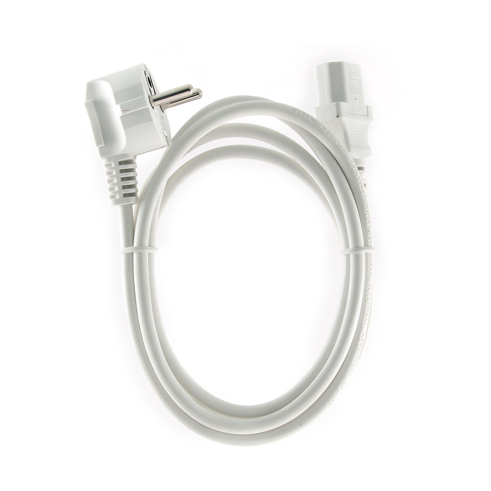 Кабель компьютер - сеть 220V, 1.8м, Gembird/Cablexpert PC-186W-VDE, белый