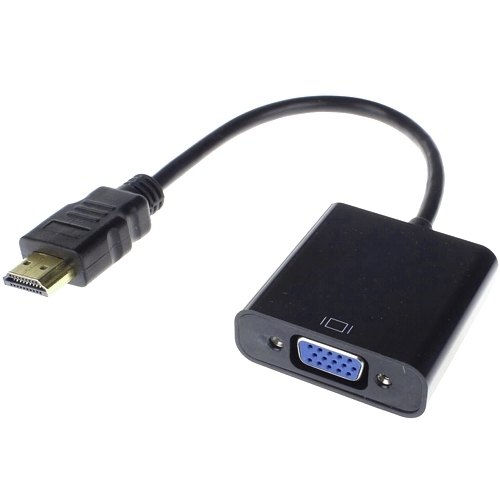 Кабель адаптер HDMI (M) - VGA (F) + 3.5 mm Gembird/Cablexpert A-HDMI-VGA-03, черный