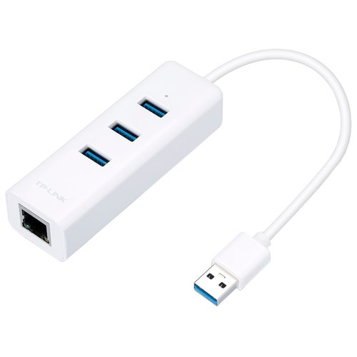 Сетевая карта TP-Link UE330, 1Gbps, USB 3.0 + 3port USB 3.0 Hub