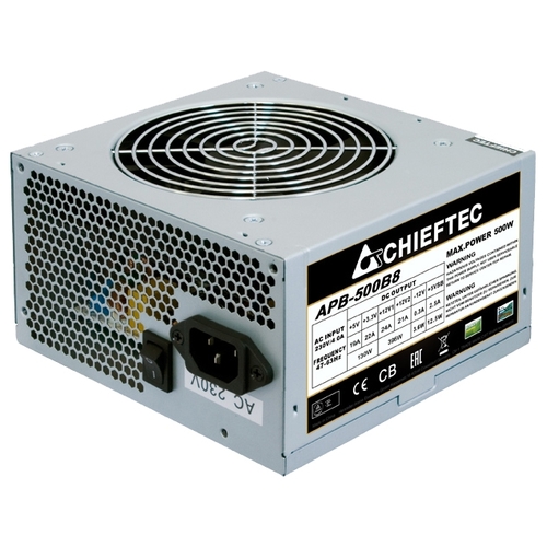 Блок питания 500Вт, Chieftec APB-500B8 OEM, 80 Plus White, APFC, ATX